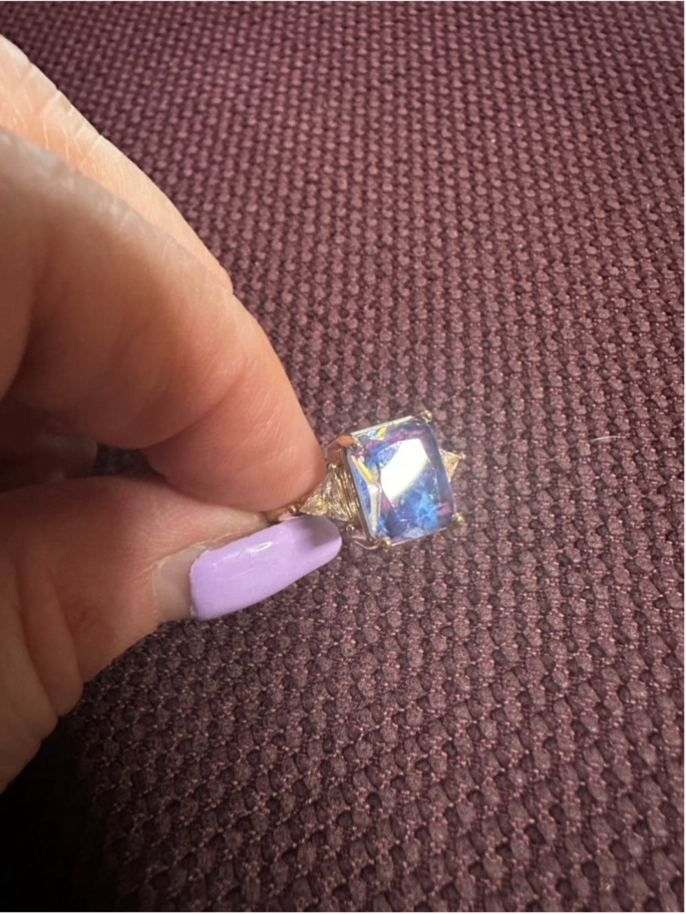 Bluish Purple Statement Ring Size 7